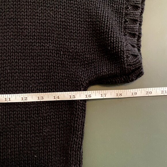 🖤 Black Knit Sweater Dress – Cotton and Cashmere Mini - S - Picture 9 of 10